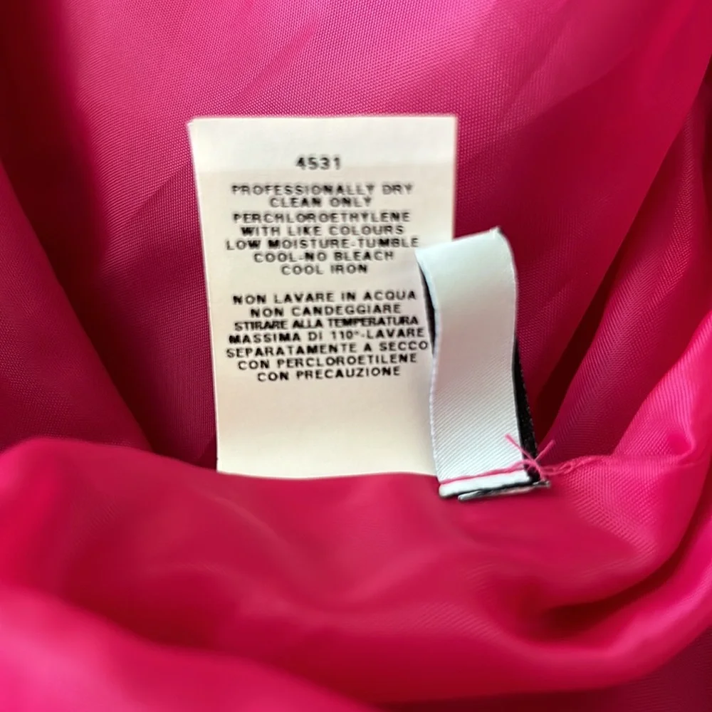 NWT Moschino Rare Vintage Pink Silk Blend Bow Crop Blazer - 42 - 8 US